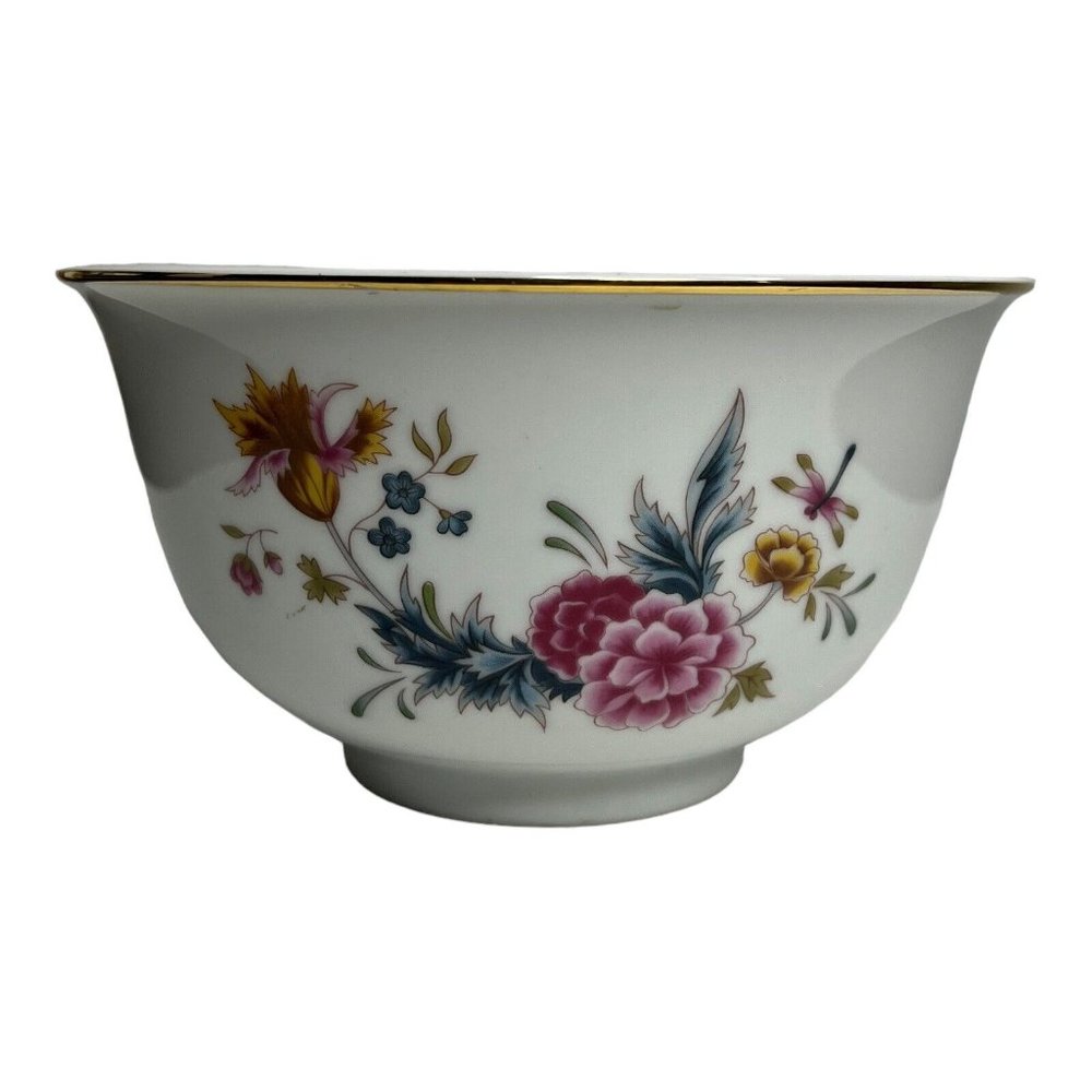 American Heirloom Independence Day 1981 Porcelain Floral Dragonfly Bowl‎ Avon